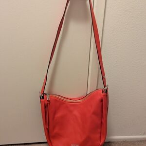 Calvin Klein Red Leather Shoulder Bag